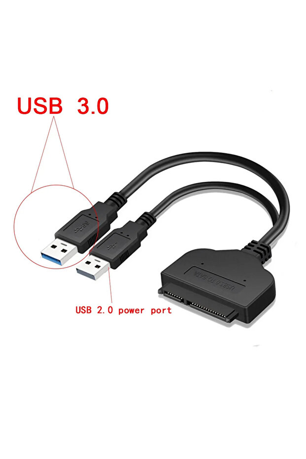 محول USB 3.0 مع كابل 2.0 SATA إلى USB 3.0/2.0 لمحركات الأقراص الصلبة SSD مقاس 2.5 بوصة بسرعة 6 جيجابت في الثانية من USB إلى SATA III