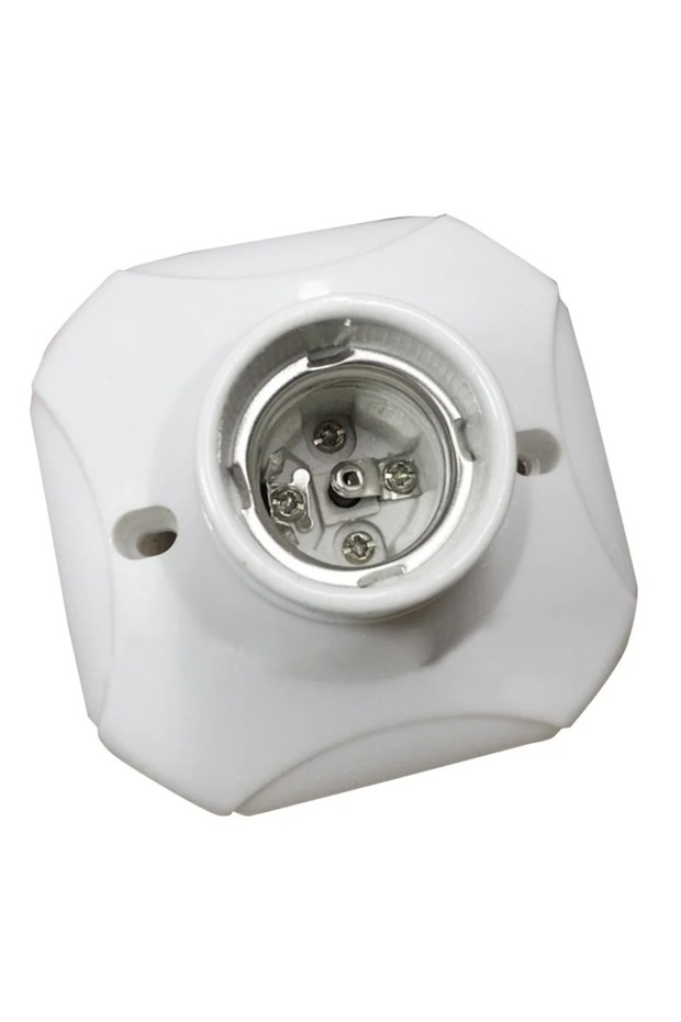 WHITE E27 Heat Light Bulb Lamp Socket Holder Porcelain Straight Glazed Ceramic Hot