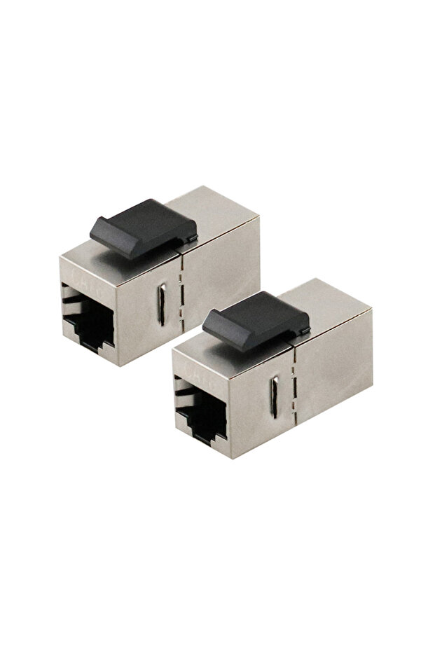لا يوجد قطعتان فضيتان من موصلات RJ45 Keystone Jack Cat6 المحمية بمزلاج 8P8C موصلات إيثرنت