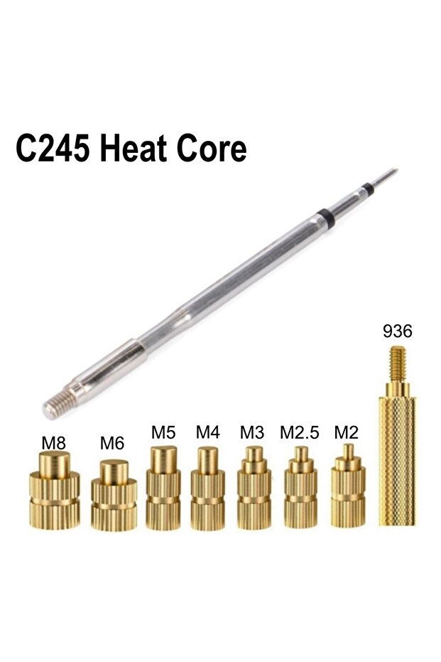 C245 Full Set C245 Soldering Tips Adaptor For Hot Melt Brass Nut M2-M8 Embedded Kit Fit For JCB T45-