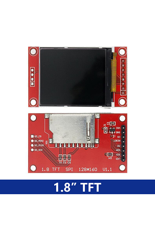 وحدة شاشة LCD TFT مقاس 1.8 بوصة TFT وحدة شاشة LCD SPI التسلسلي 51 برامج تشغيل 4 برامج تشغيل IO دقة TFT 1