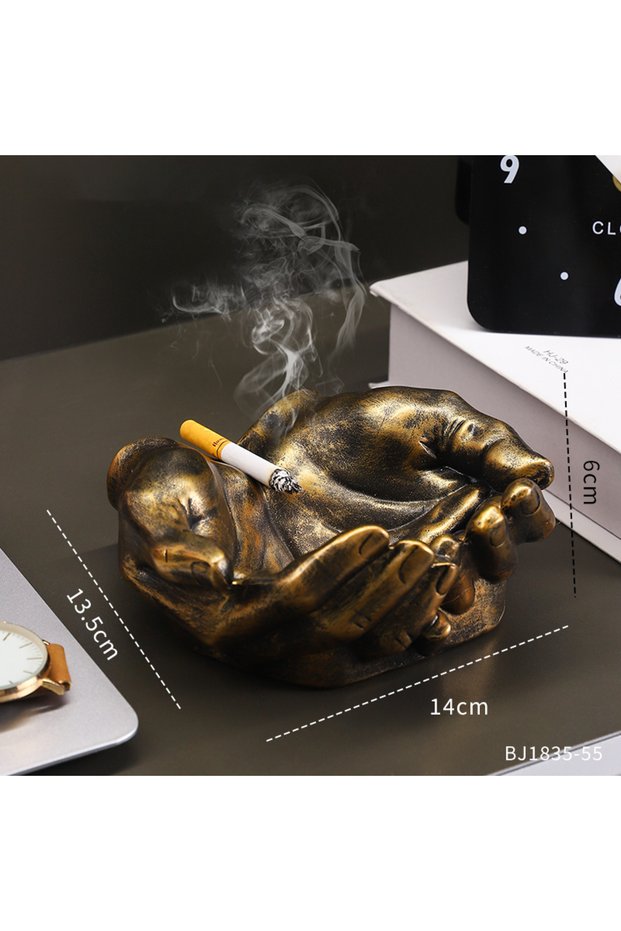 Bj1835-55 Vintage Gold Resin Handicrafts Decorations Sacred Hands Anti Fly Ash Home Living Room Offi