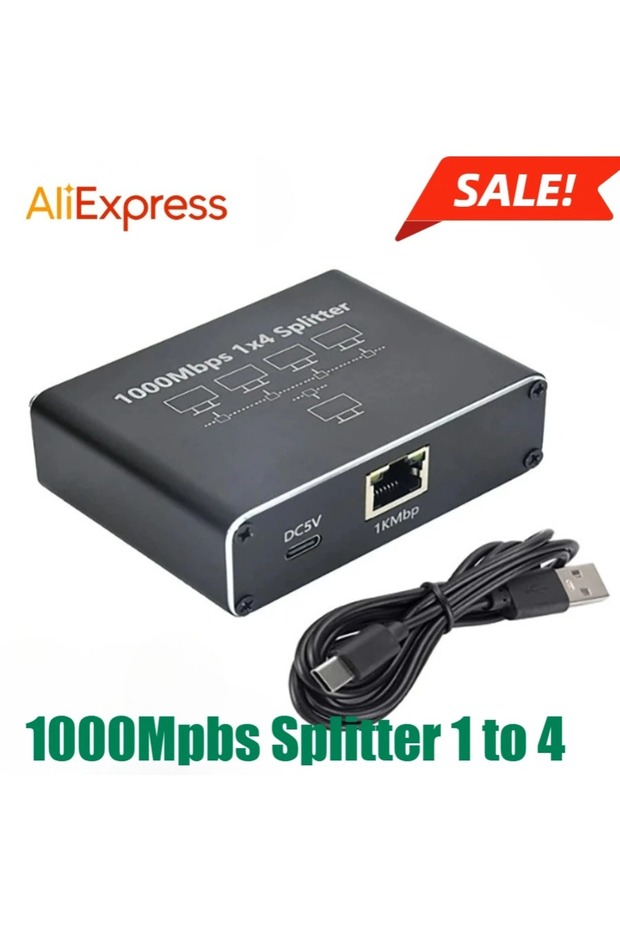 D 1000Mpbs 1 TO 4 LccKaa 1000Mbps RJ45 Splitter 1 To 2/3/4 Adapter Network Splitter Cable Extender G