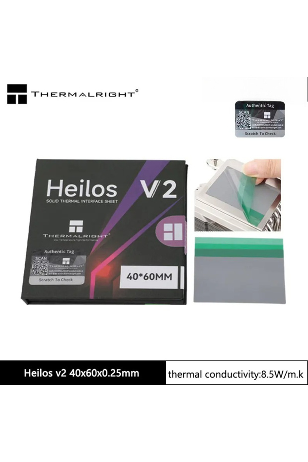 صفائح واجهة حرارية صلبة من Thermalright Heilos V2 مقاس 40x60x0.25 مم (8.5 واط/متر مكعب/سمك 0.25 متر)