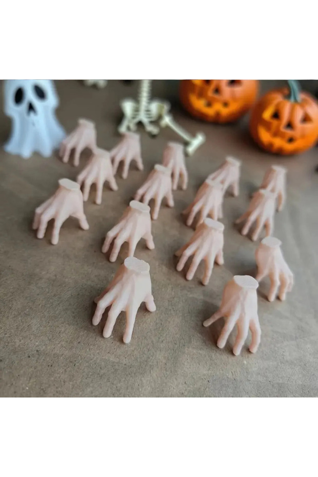 36pcs Pinkish Grey 8/15/36PCS Spooky Halloween Horror Mini Plastic Hands Scary Plastic Halloween Han