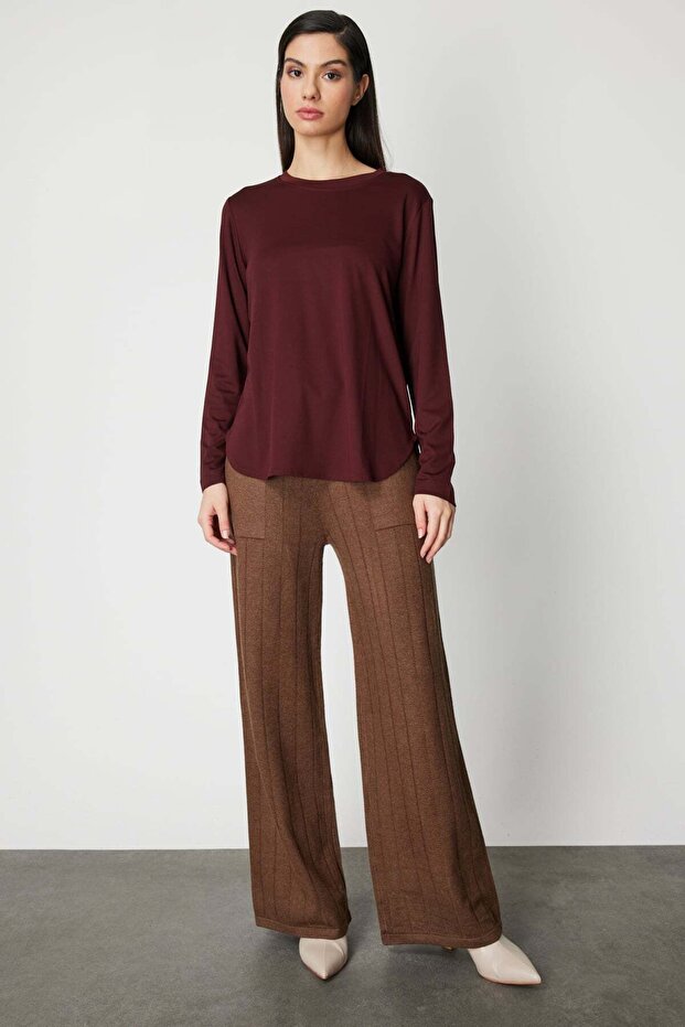 Sıfır Yaka Basic Bluz - 3