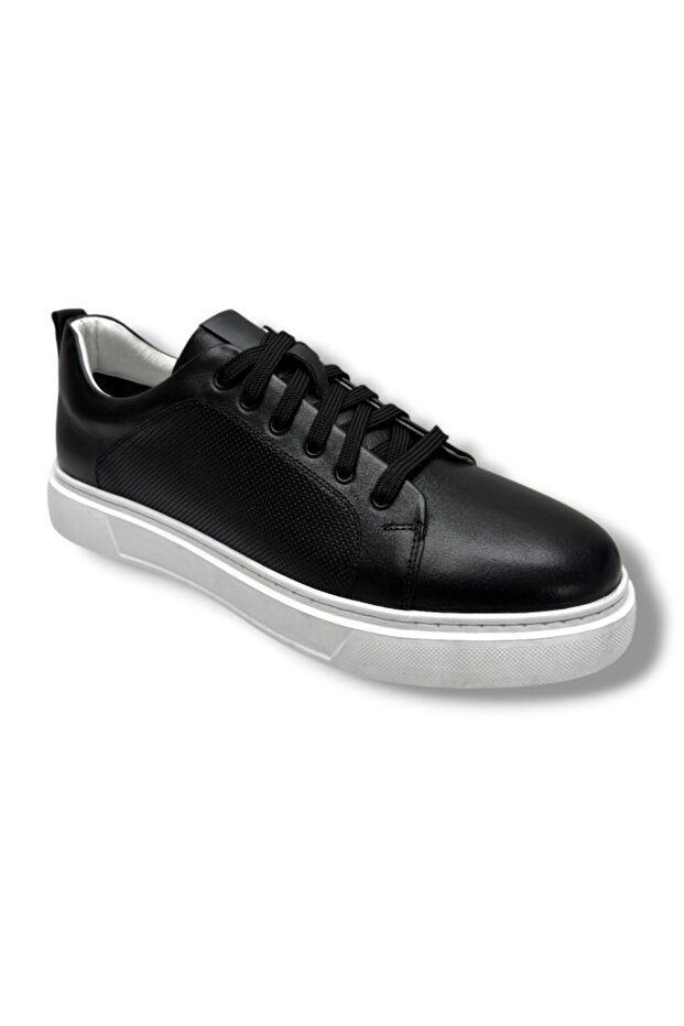 413-26 Genuine Leather Anatomical Sole Large Size Men's Shoes Black White 45