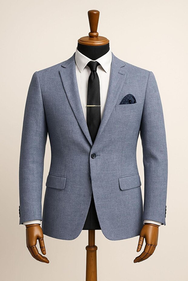 Men's italian cut single button blazer jacket classic and modern elegance
