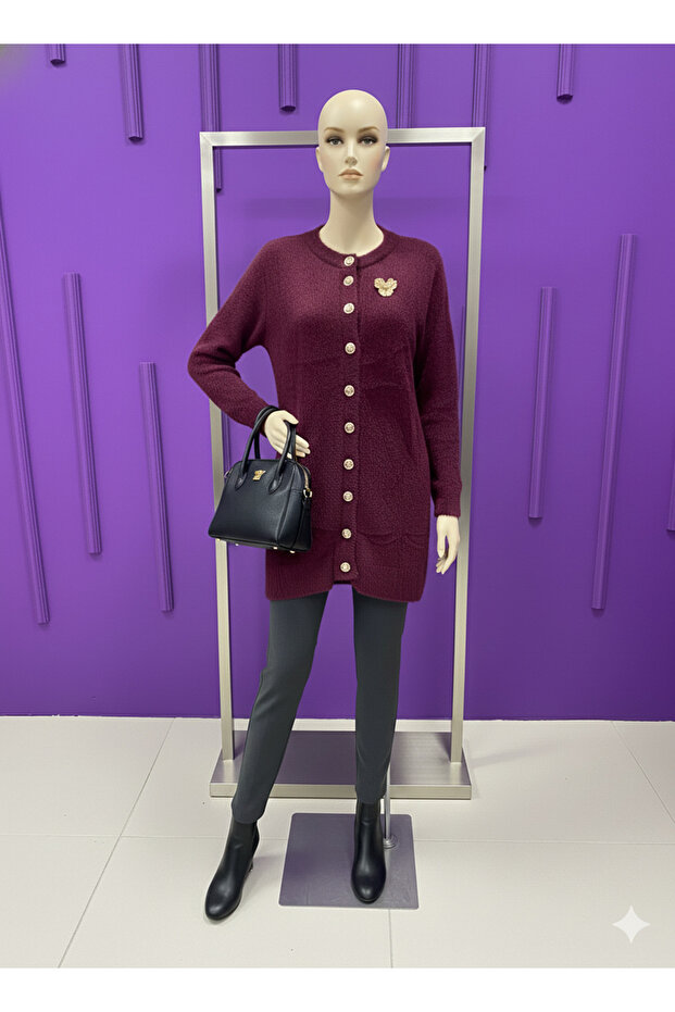 ANGORA BROŞLU CEKET - 2