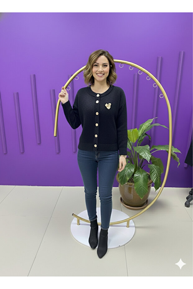 ANGORA BROŞLU CEKET - 6