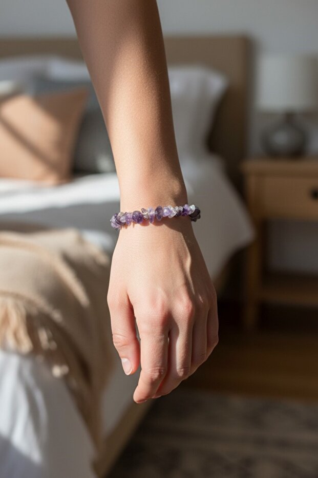 Amethyst Cracked Copper Bracelet – Handmade Custom Design Lavender Themed Gift Jewelry