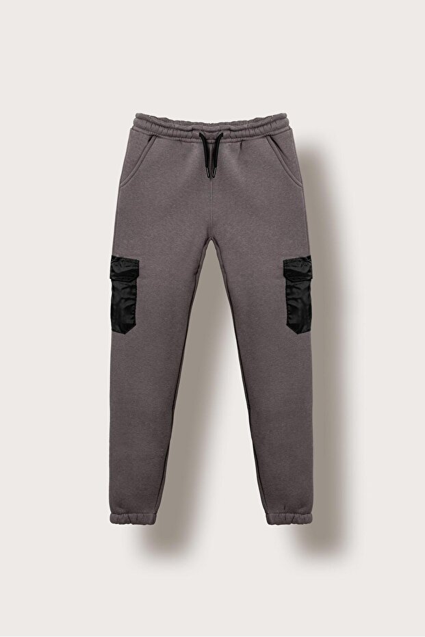 3 İp İki Diz Micro Ka Cargo Pocket Right Pocket Zippered Boys' Sweatpants