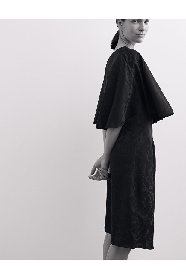 Viskon Kısa Shift Elbise - 5