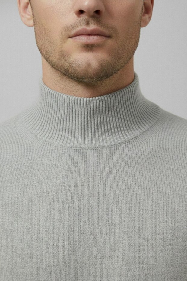 Men's Slim Fit Soft Textured Anti-Pilling Half Turtleneck Knit Sweater