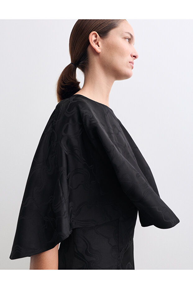 Viskon Kısa Shift Elbise - 3