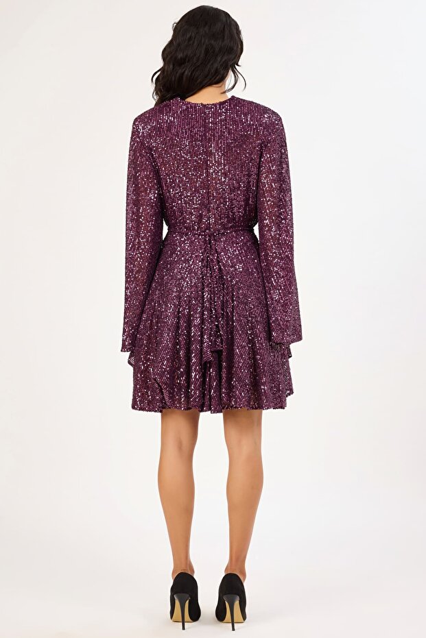 Payetli kısa elbise - 9