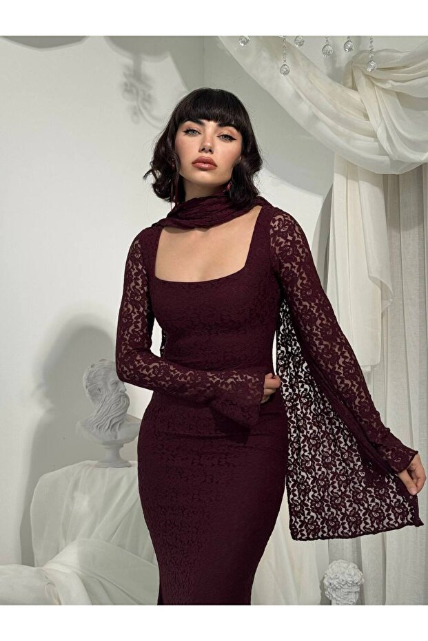 Olin Şallı Elbise - 1