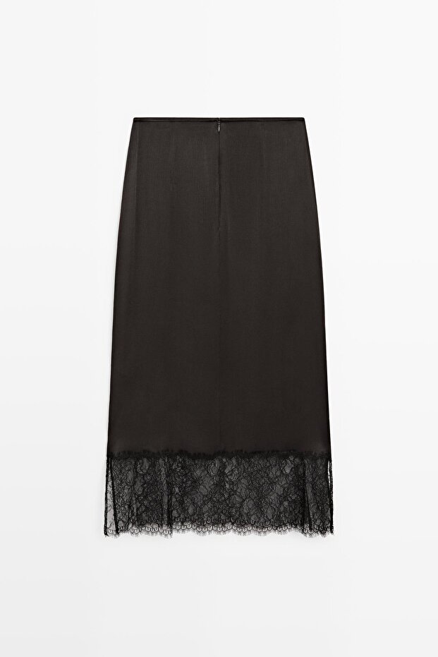 Dantelli kamisol midi etek - 4