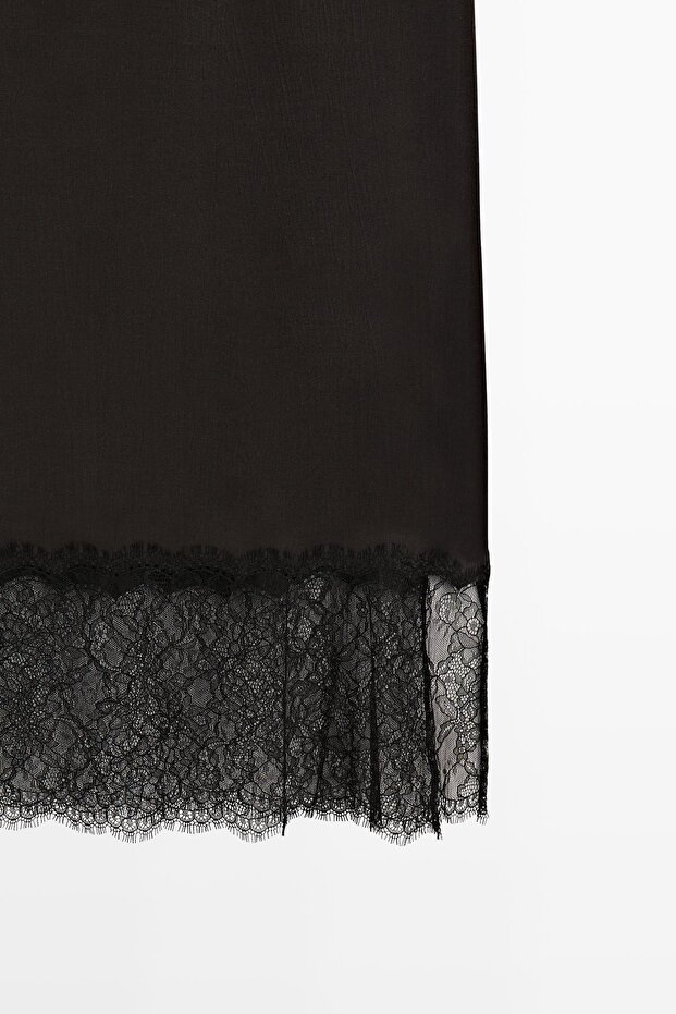 Dantelli kamisol midi etek - 3