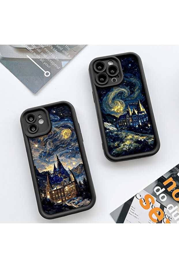 حافظة سيليكون سوداء بنمط السماء الساحر متوافقة مع هاتف iPhone 15 Plus - 8