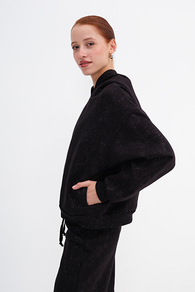 Simli Kapüşonlu Sweatshirt S12916 - 5