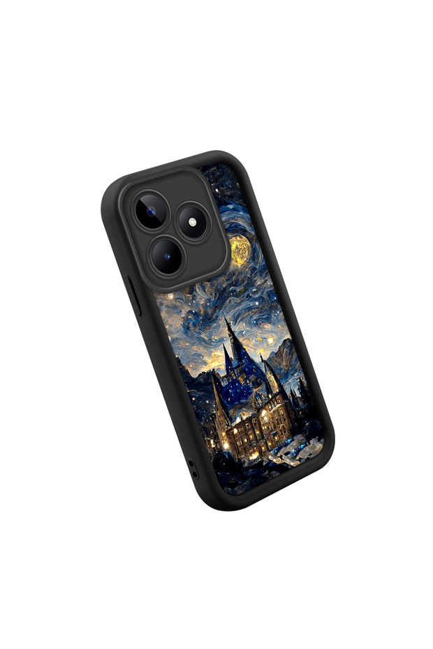 Realme Note 50 Compatible Charming Sky Patterned Black Silicone Case - 3