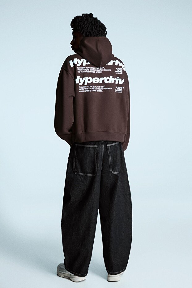 Baskılı kapüşonlu sweatshirt - 3