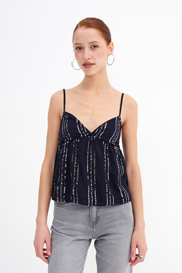 Askılı Pullu Bluz A17722 - 5