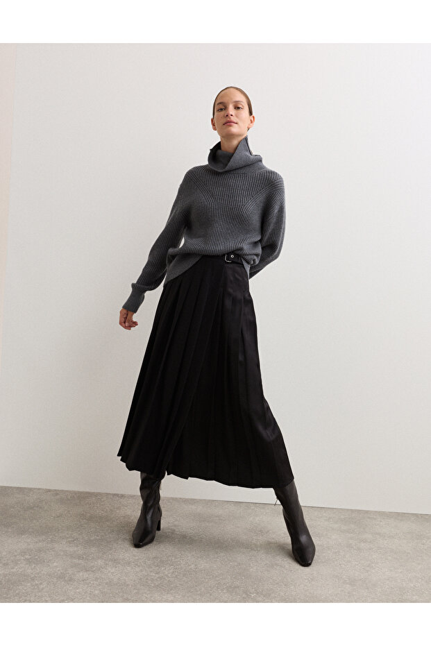 Pliseli Midaxi Etek - 1