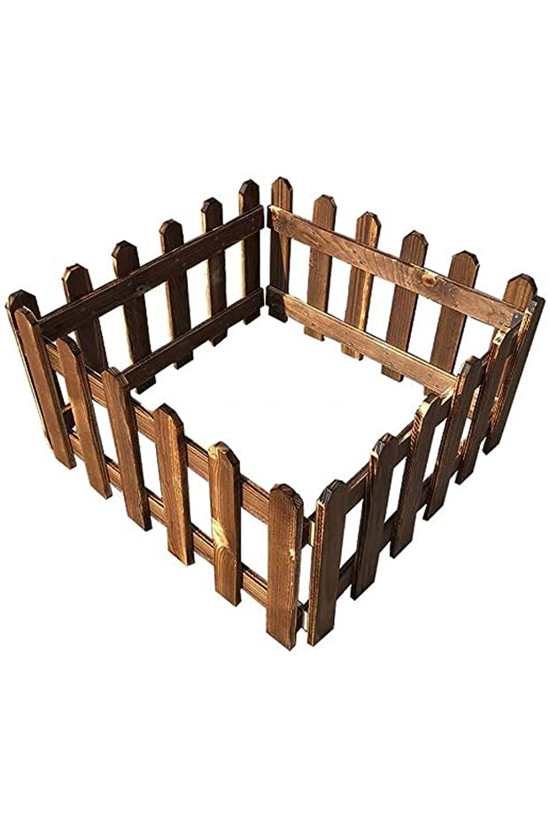 OneDcor Wooden Interlocking Panels Garden Fence Picket Fence Animal Barrier Edging Panels