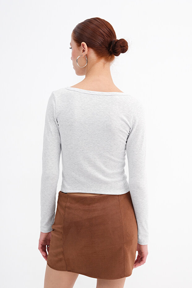 Buttoned Collar Blouse B0330 - 5