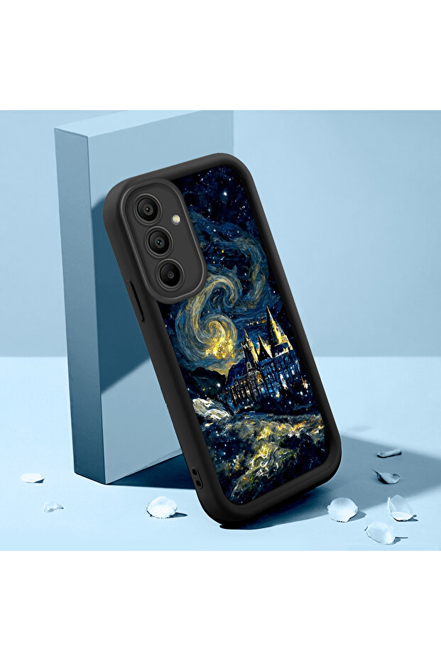 حافظة سيليكون سوداء متوافقة مع هاتف Galaxy A15 بنمط السماء الساحر - 3