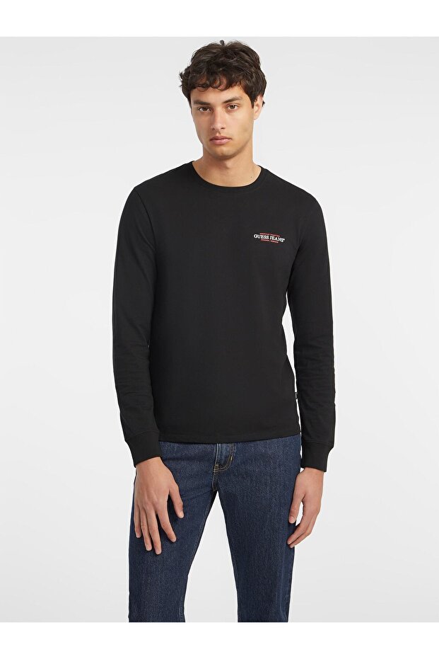 Jeans Siyah Erkek T-Shirt M4YI54K8HM0JBLK GJ LS CN SLIM AMERI - 5