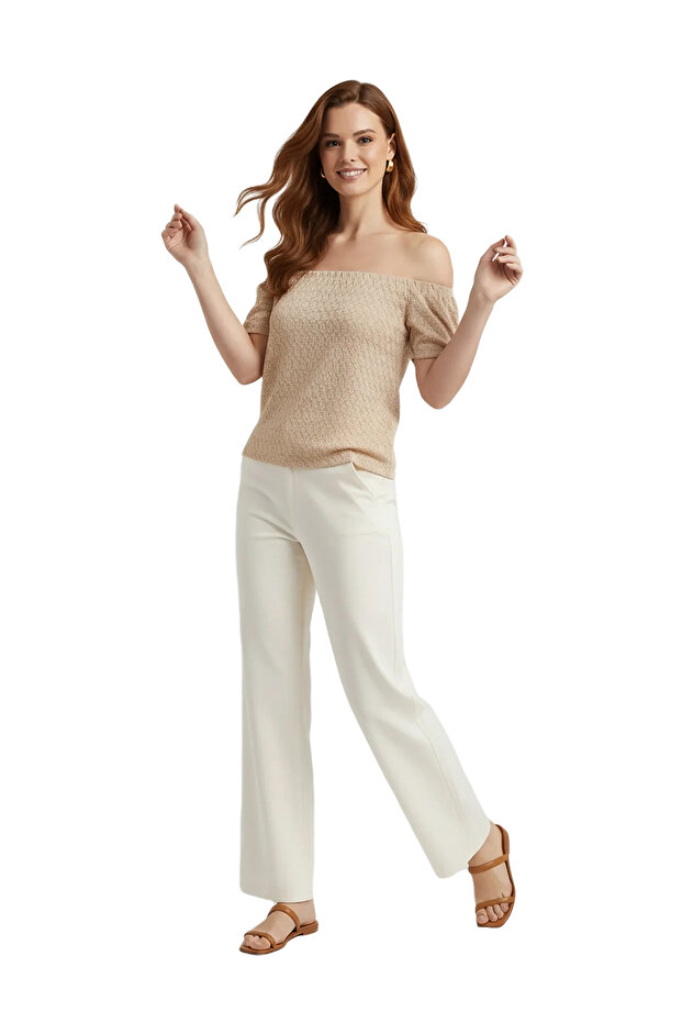 Bluse mit U-Boot-Ausschnitt - 2