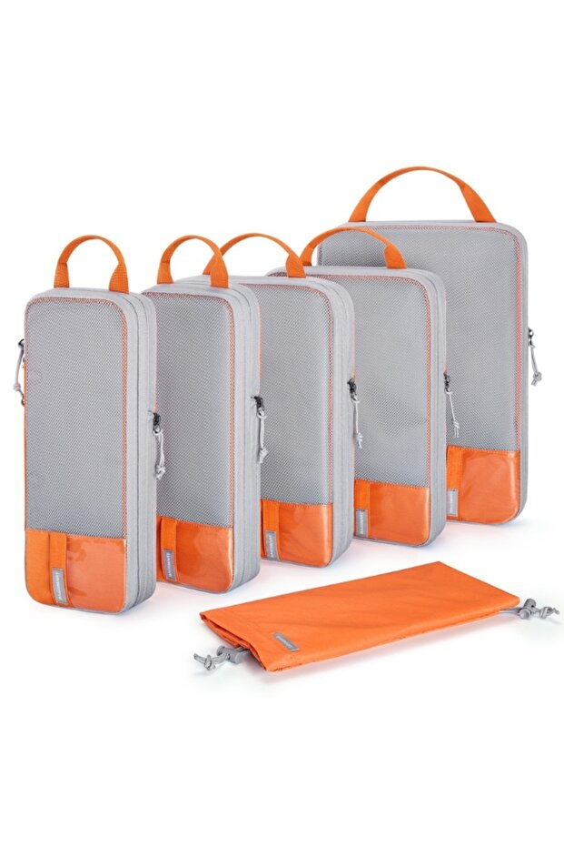 Orange Compression Packing Cubes
