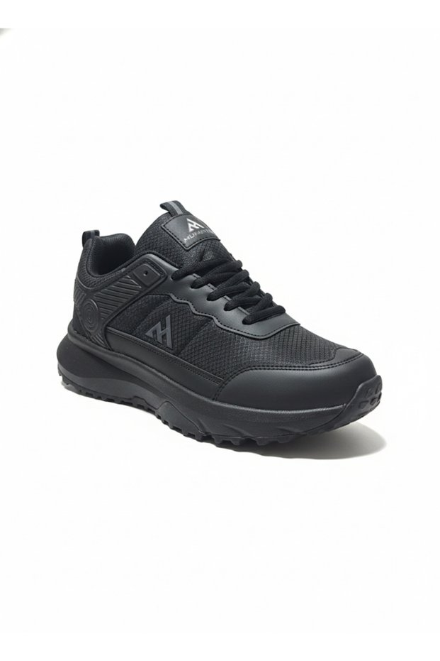 Black Mesh Lace-Up Casual/Running Sports Shoes