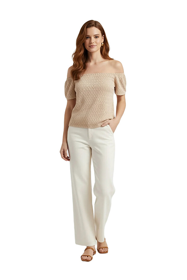Bluse mit U-Boot-Ausschnitt - 1