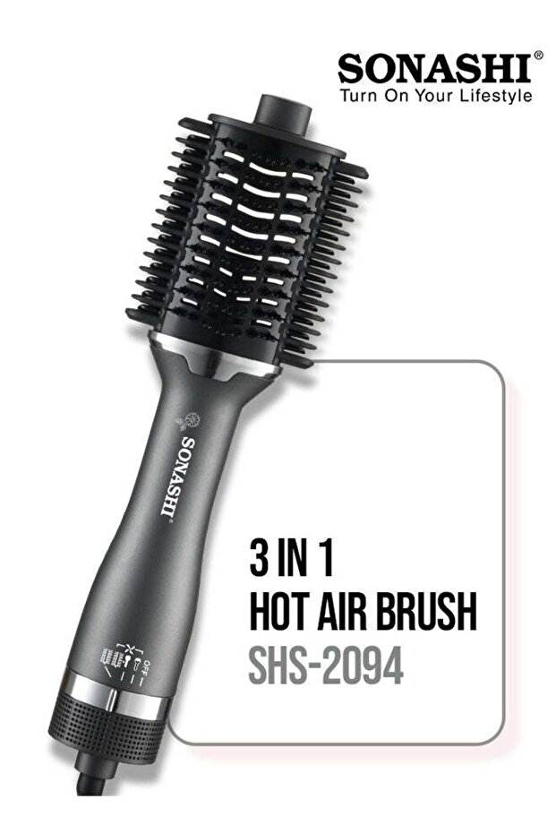 3-in-1 Hot Air Brush SHS-2094 Black