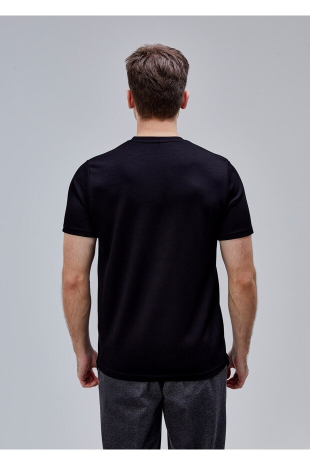 Siyah Renk Basic Modal Tshirt - 5
