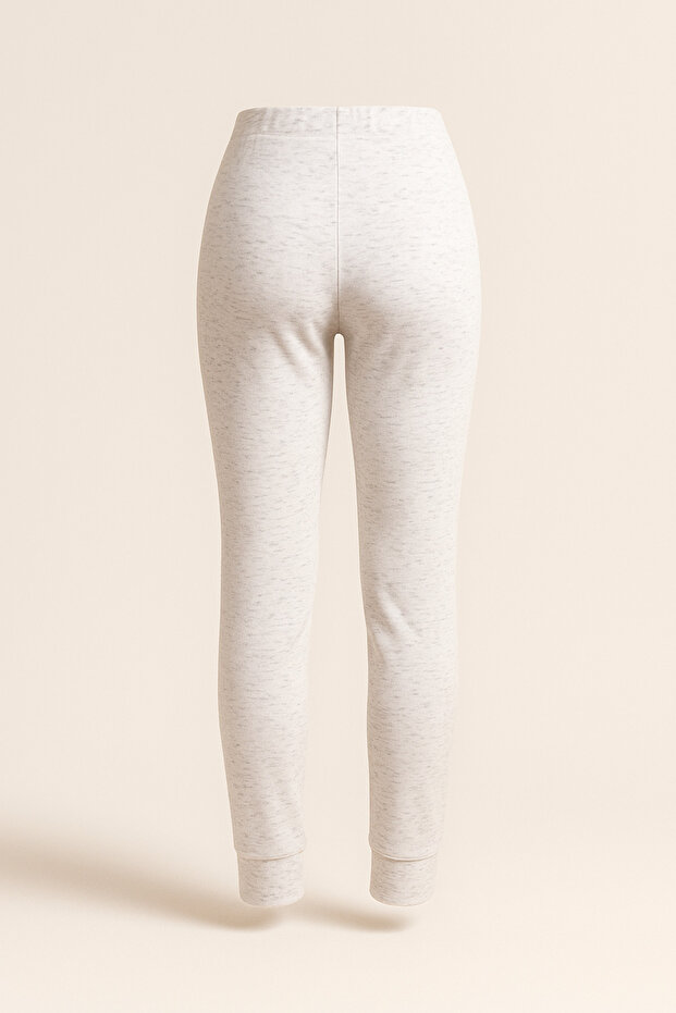 Kadın Pamuklu Kırçıllı Örme Uzun Tayt - 2