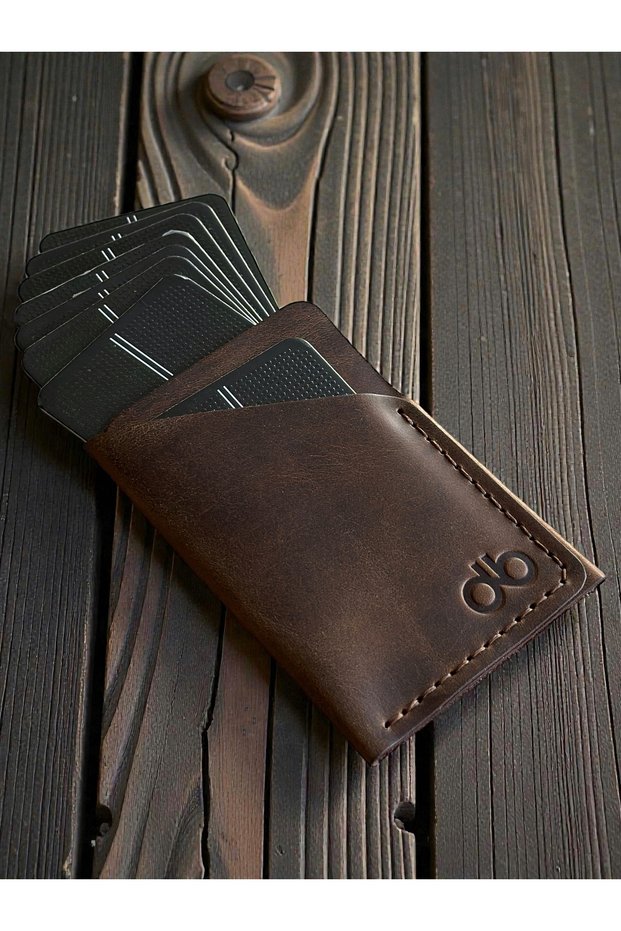 Safir Leather Genuine Italian Leather Card Holder – Handmade, 12 Card Capacity, Minimal Slim (Brown)