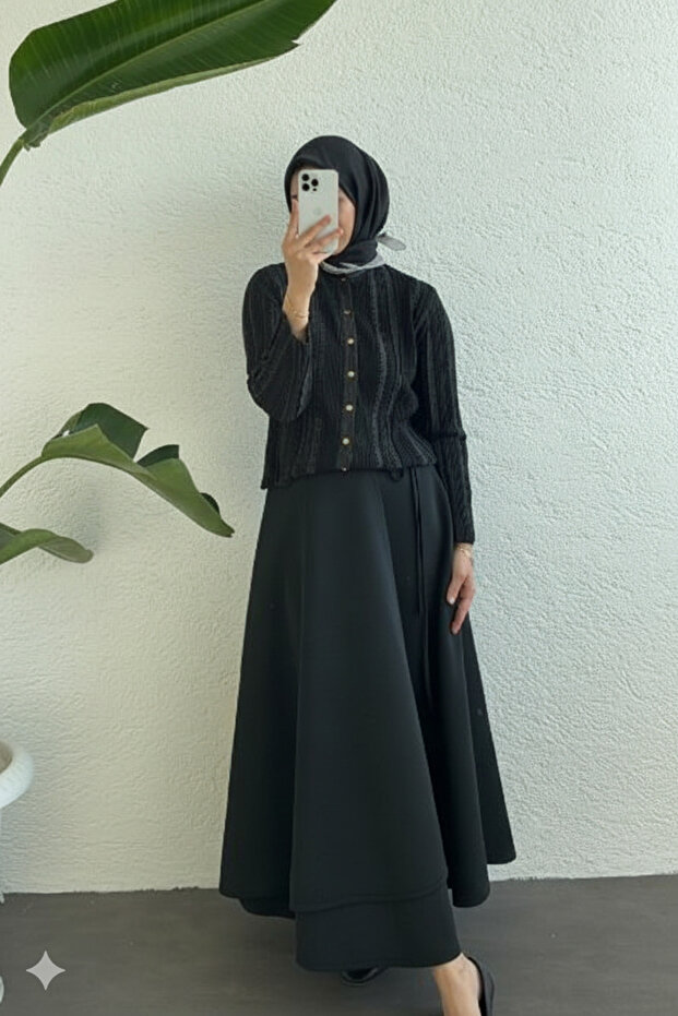 Scuba Fabric Wrap Tie Skirt