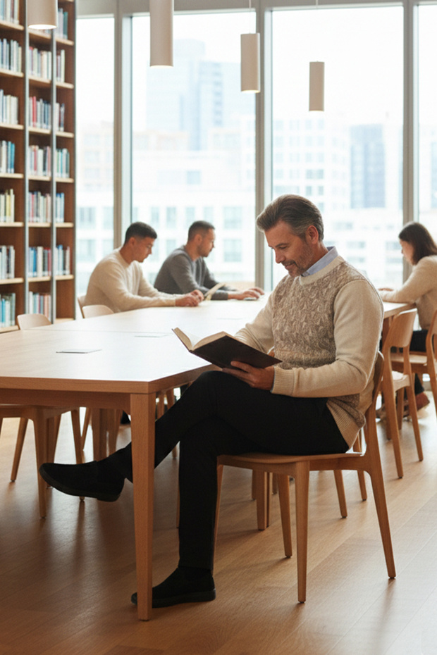 Men's Crew Neck Patterned Sweater - 3