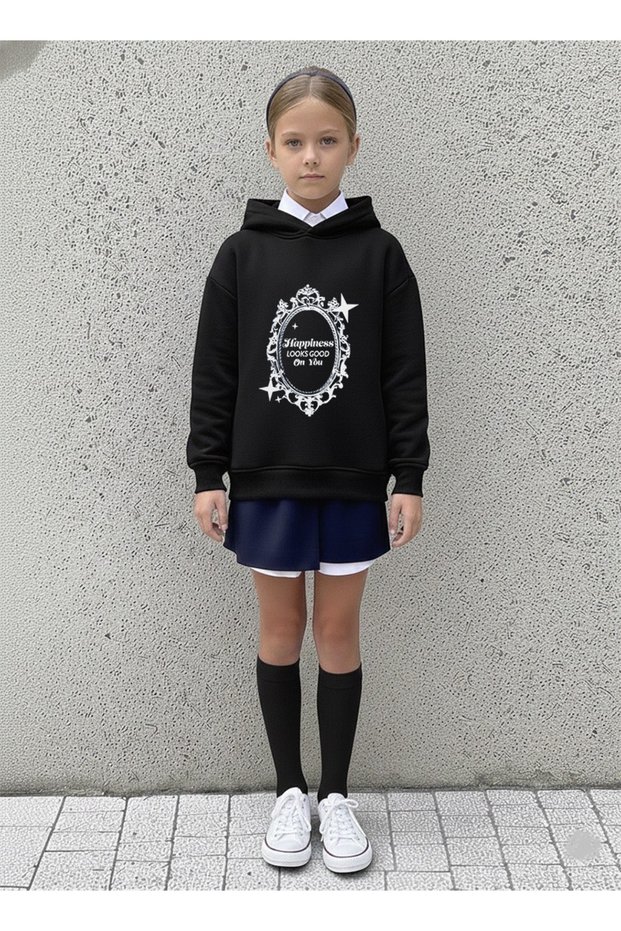Oversized Children's Sweatshirt – Happiness Looks Good on You Printed