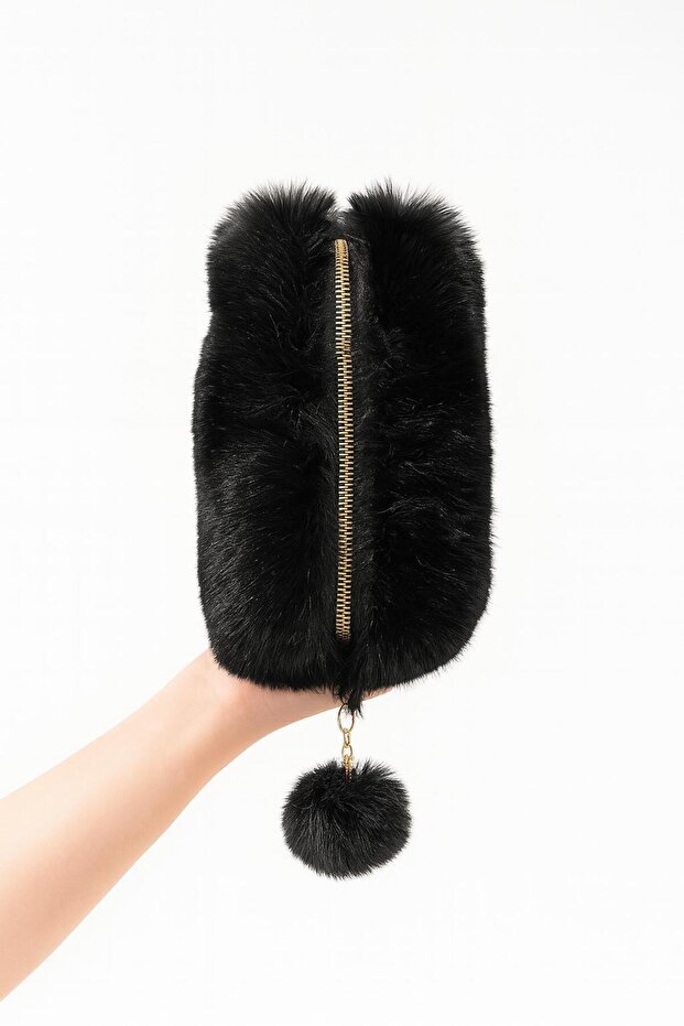 Plush pencil case makeup bag 10x20 cm domestic production single compartment large volume