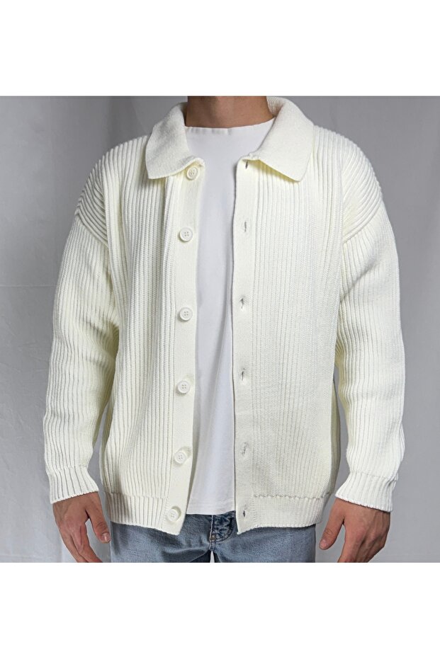 REGULAR ÖRME DÜĞMELİ FİT HIRKA - 1