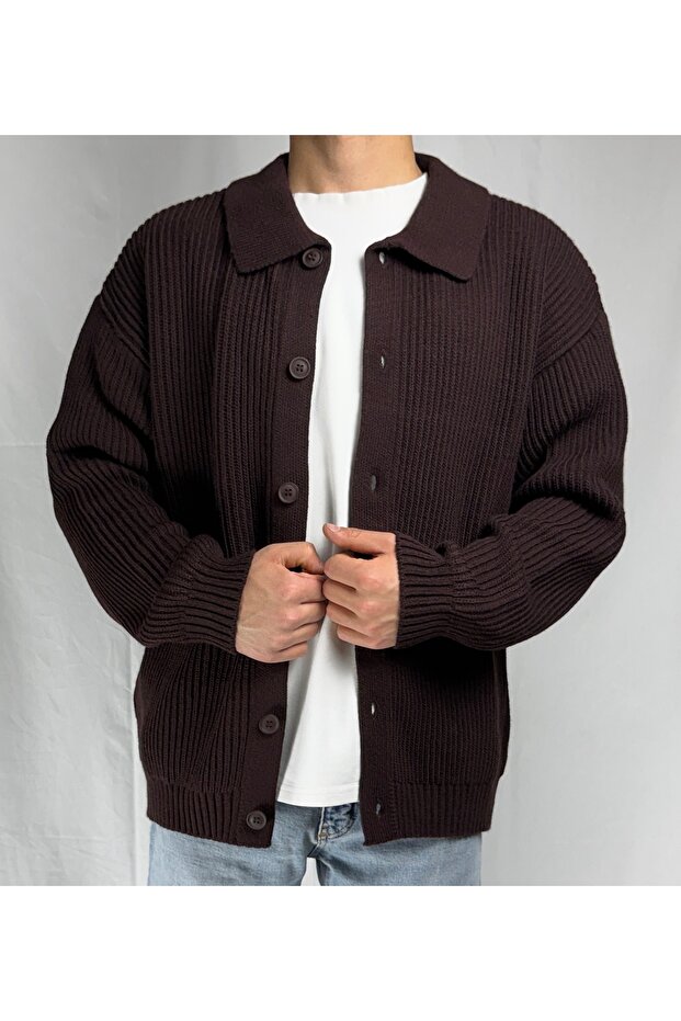 REGULAR ÖRME DÜĞMELİ FİT HIRKA - 1