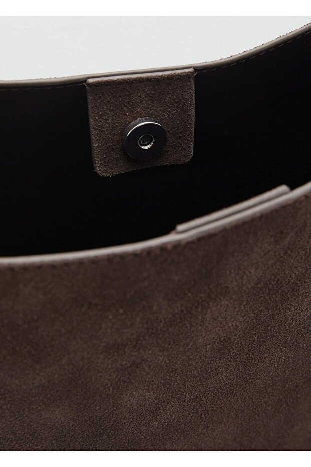 Süet deri shopper çanta - 4