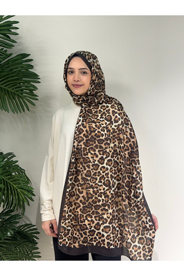 Leopar desen soft şal - 2
