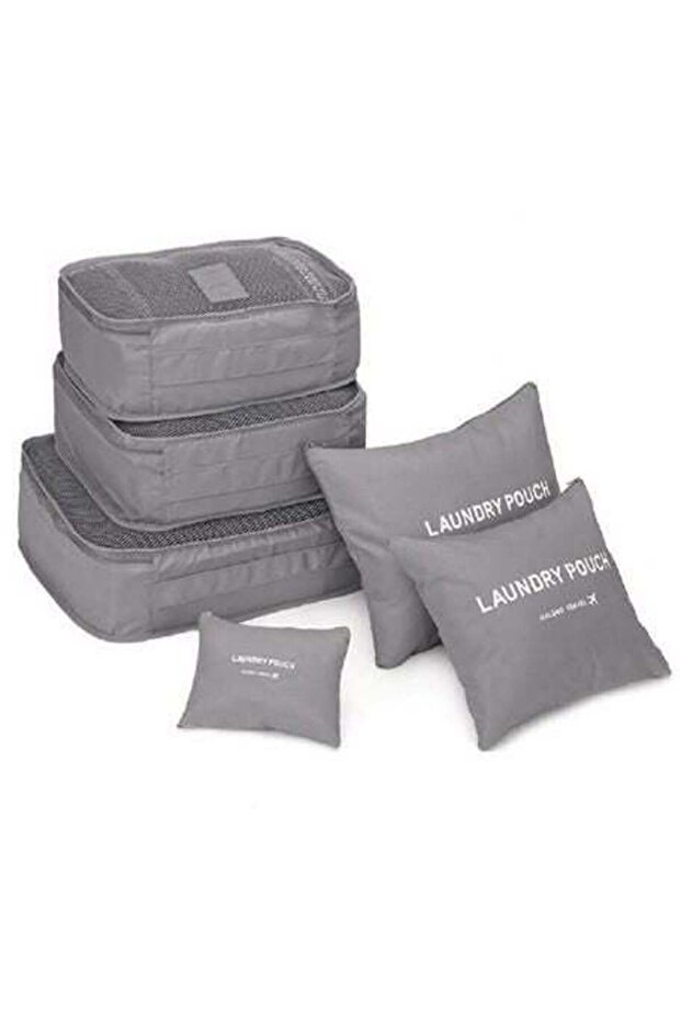 6-Piece Travel Storage Bag Grey